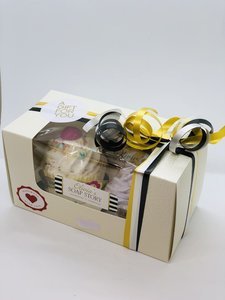 Cadeauverpakkingen Luxe 2-Cupcake / Bruisbal Box Wit